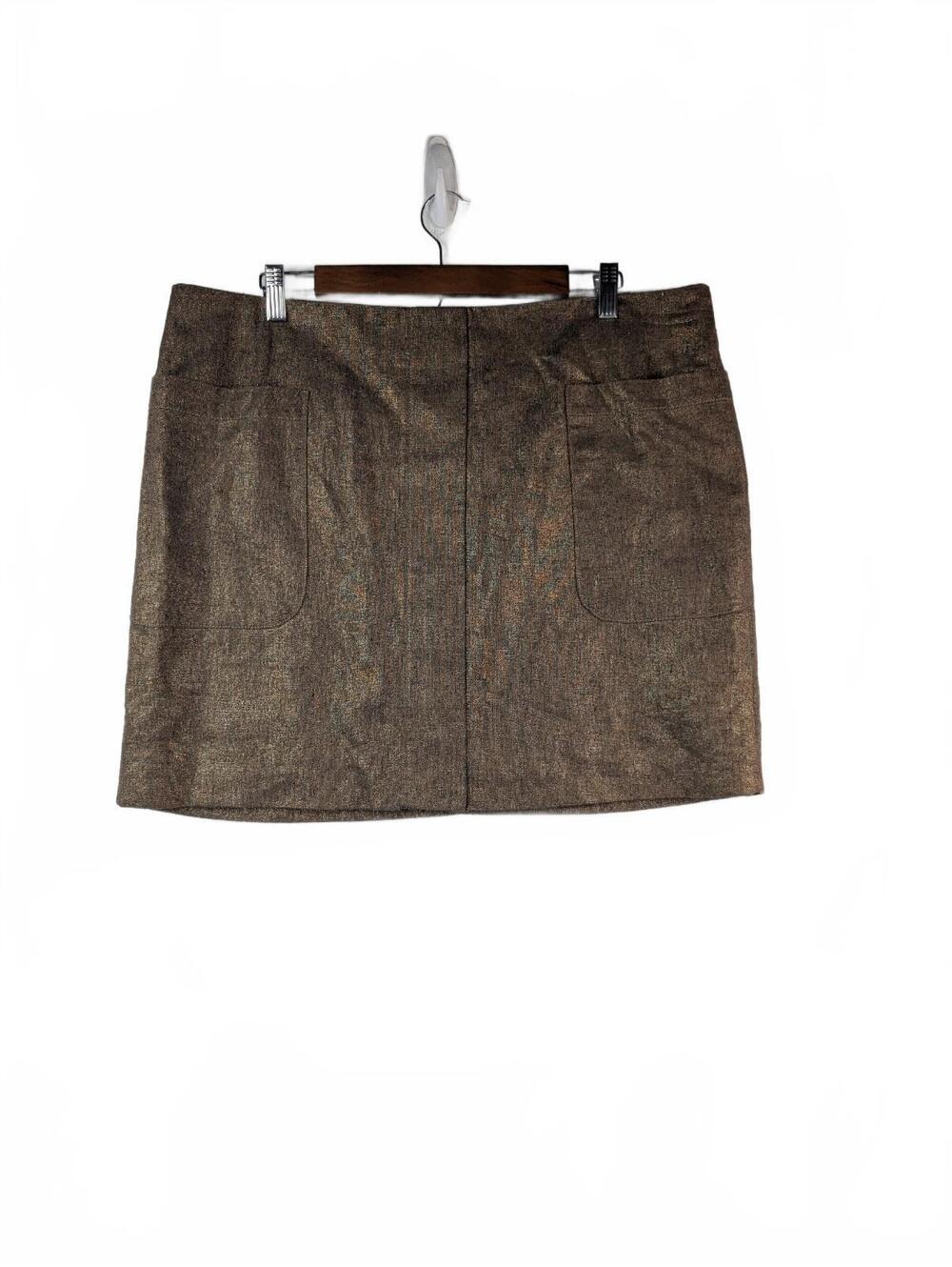 Gap metallic gold linen/cotton lined mini skirt size 14